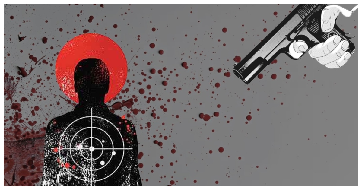 হাসপাতালের লবিতে  গুলি করা হয় নিহত পুলিশ কর্মকর্তাকে। ছবি: টিবিএন গ্রাফিক্স